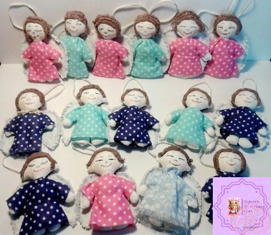Текстильные куклы ангелы 5 см