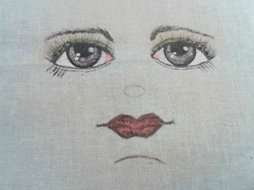 рисуем лицо текстильной кукле