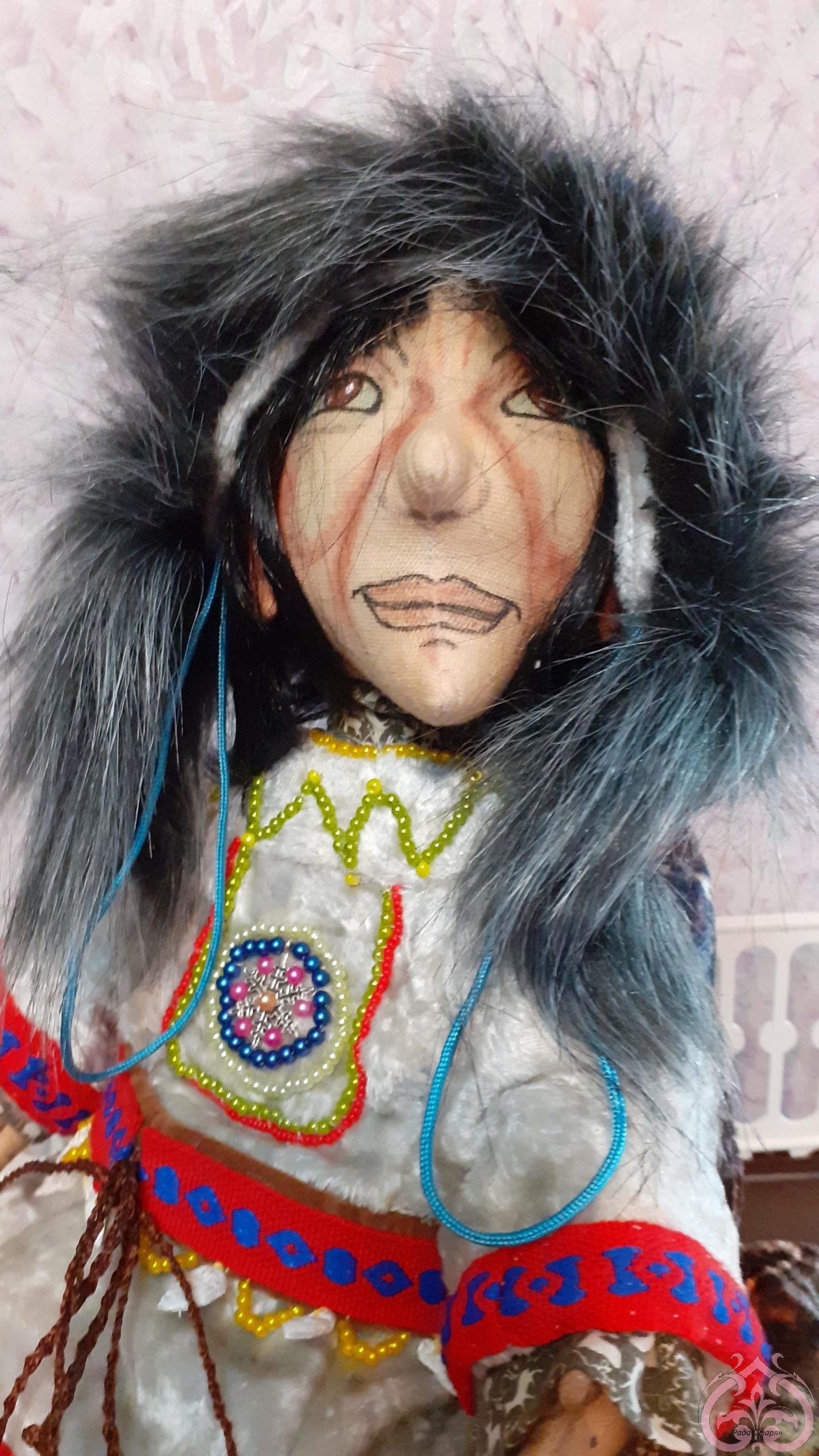 Роспись лица куклы шаман